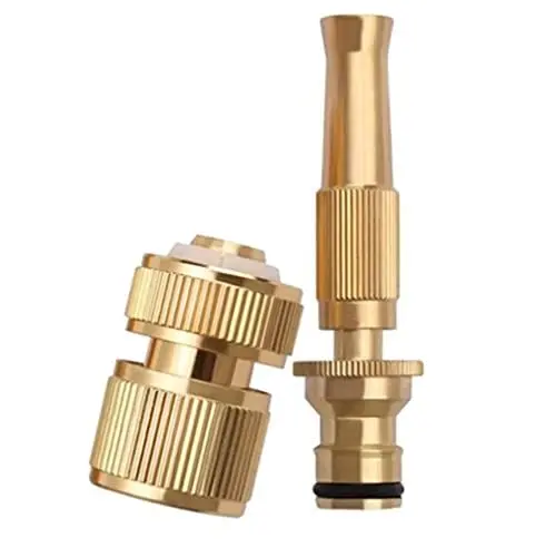 Produktbild: 2 Stück Messing Gartenschlauch Düse,Gartenspritze, Schnellanschluss, Gartenschlauchanschluss für 13mm (1/2