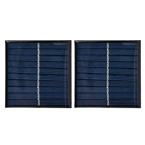 Produktbild: 2 Stück Mini-Solarpanel 0,7 W 5 V 0-140 MA, 70 X 70 Mm Solar--Panel, Tragbare Gekapselte Solarzelle für Solarmodule mit Geringem Stromverbrauch