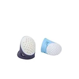 Produktbild: 2 Stück Nähen Fingerhut, Fingerschutzabdeckungen Silikonspitzen Schutz Fingerhut Pads Weicher Komfort für Sortieraufgaben Stickerei Papierkram Schneiden Wachs Schnitzen Retro Handarbeit Handarbeit