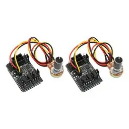 Produktbild: 3 Pin 4 Pin Lüfteradapter, 2 teilige PC Lüftersteuerung, PWM PC Gehäuse Lüfternabe, 8 Wege Splitter, 12 V Geschwindigkeitsregler, 6 Nadel Stromanschluss, mit Potentiometer Verlängerungsleitung 30 Cm.