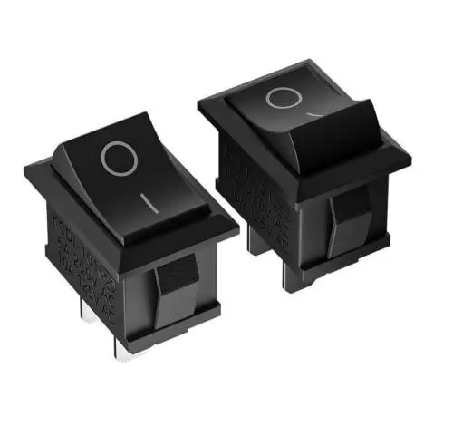Produktbild: 2 Stück Premium Ein Aus Einbau Kippschalter Wippschalter Schalter On Off DIY AC 250V 220V 6A 2Pin Schwarz Rechteckig 2 Position