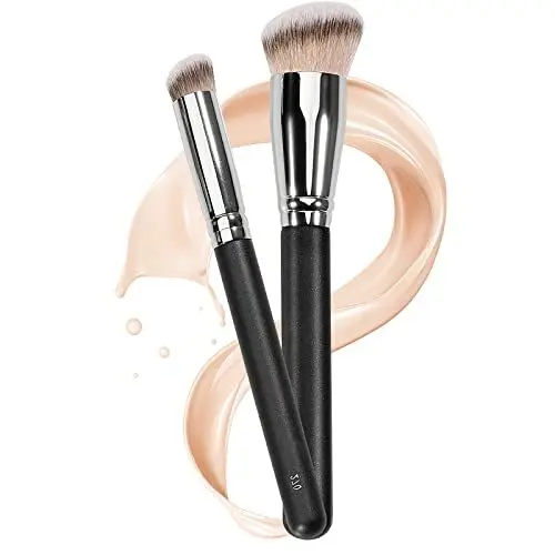 Produktbild: 2 Stück Professional Makeup Tools Schminkpinsel Make Up Pinsel Foundation Pinsel Concealer Pinsel mit Weicher Synthetischer Faser für Concealer Flüssige Foundation