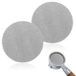 Produktbild: 2 Stück Puck Screen 53,5mm Edelstahl Kaffeefilter Espresso Sieb für Siebträger Wiederverwendbar Puck Sieb für Espresso Coffee Siebträger Zubehör 1,7mm Dicke 100μm/150μm