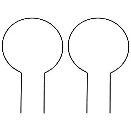 Produktbild: 2 Stück Rankgitter Pflanzenstütze Metall Eisen Runde Staudenhalter Strauchstütze Rankhilfe Rankstütze für Garden Pflanzen Rose Tomaten Lilie Pfingstrose Hortensie Schwarz