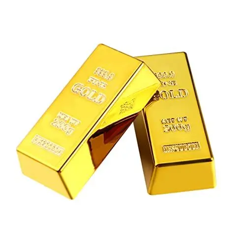 Produktbild: 2 Stück Requisiten aus Kunststoff Imitierte Goldene Ziegelsteine für Dekoration Party und Filmrequisitena sie den Titel unnötig kompliziert Machen würden