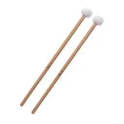 Produktbild: 2 Stück Schlagzeug Schlägel Paukenschlägel Weißer Filz Trommelschläger Stick Trommelstöcke Wollstockschlägel Percussion Instrumental Zubehör für Pauken Snaredrum