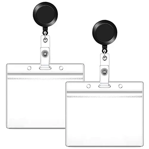 Produktbild: 2 Stück Schlüsselband Ausziehbar, Schlüsselanhänger Ausziehbar Kartenhalter Schlüsselband Ausweishülle Badge Holder für Zugangskarte ID Card Schlüssel