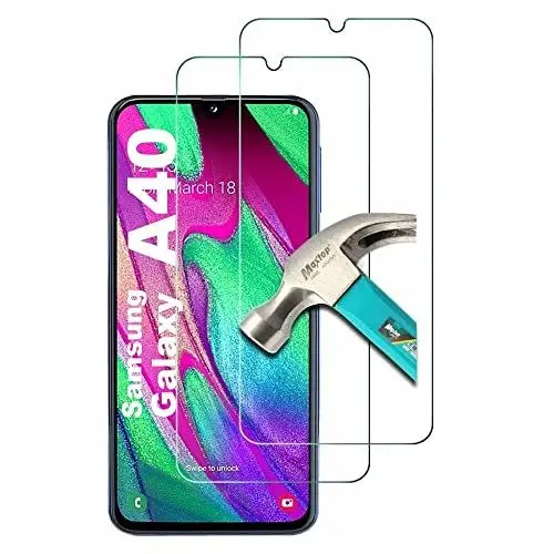 Produktbild: (2 Stück) Schutzfolie kompatibel mit Samsung Galaxy A40 Panzerfolie Verbundglas Schutzglas 9H Hart Tempered Glass Kristallklar Anti-Kratzen Displayschutz