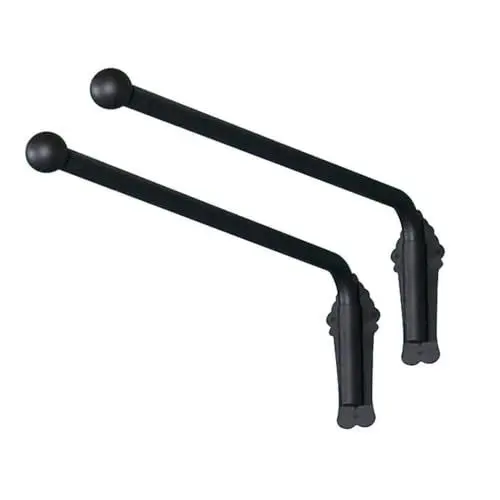 Produktbild: 2 Stück Schwenkarm-Vorhangstange Mit Rundem Endstück Für Haustür, Schwerlast Schwenkarm-Fenstervorhangstange 25mm Durchmesser Metall Vorhangständer Für Fenster DIY Wohnkultur-Schwarz-70CM