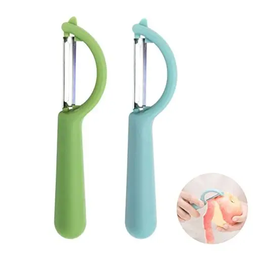 Produktbild: 2 Stück Sparschäler, RosyFate Schäler, Schäler Streifen, Schäler Edelstahl, Schäler Gemüse, Schäler Keramik, Universalschäler Edelstahl, Universalschäler Set für Obst Gemüse