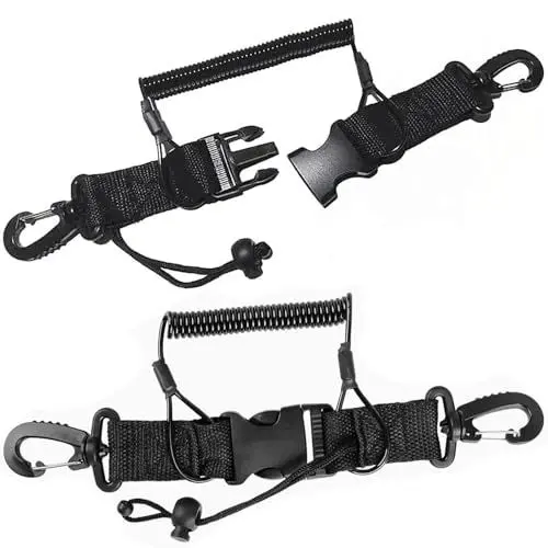 Produktbild: 2 Stück Spiralkabel Tauchen Kamera, Multifunktionale Einziehbare, Tauchen Zubehör Lanyard Kamera, Tauchen Zubehör Mit Karabiner, Für Tauchen, Schnorcheln,Klettern,Unterwasserkameras (Schwarz).