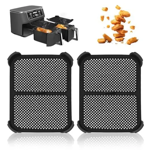 Produktbild: 2 Stück Spritzschutz für Ninja Foodi Max Dual Zone AF400EU & AF451EU, Silikon Spritzschutz für Ninja Heißluftfritteuse Zubehör, Airfryer Zubehör für Ninja Heizspirale und Ventilator (af400)