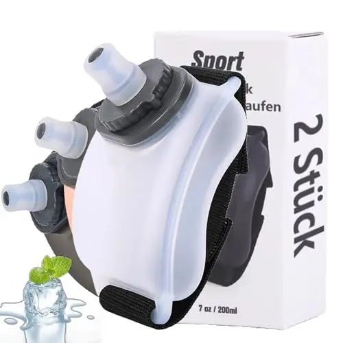 Produktbild: 2 Stück Trinkflasche Laufen Trinkflasche 200ml Trinkflasche Joggen Trinkflasche Laufen für Kurze Distanzen Outdoor-Aktivitäten wie Joggen Radfahren und Klettern (Beide Sind Weiß)