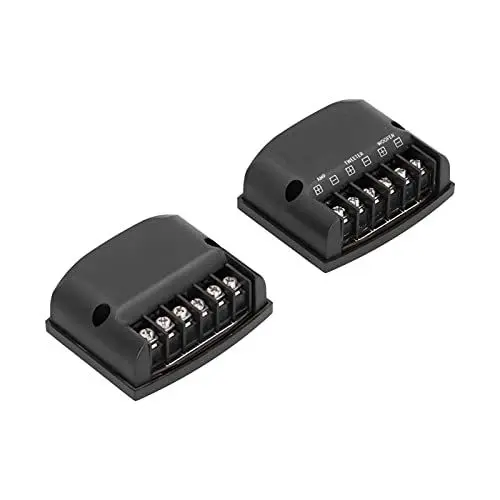 Produktbild: Stück Auto-Lautsprecher-Frequenzteiler, 12 V, 60 W, Hochglanzschwarz – Crossover-2-Wege-Lautsprecher-Frequenzteiler für verbesserte Klang- und Bassleistung