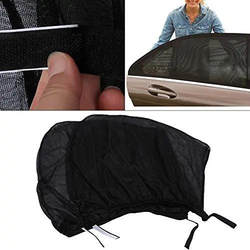 Produktbild: 2 Stück Universal Auto Seitenscheibe Sonnenschutz Atmungsaktives Mesh Sonnenschutz UV Strahlen Schutz Auto Fahrzeug LKW SUV Heckscheibenvorhang Falten Sonnenblende Net