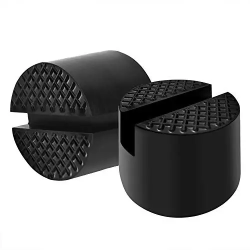 Produktbild: 2 Stück Universelle Gummiauflage für Wagenheber und Hebebühnen 48mm Durchmesser, Car Jack, Lastaufnahme 3 Tonnen (Black)