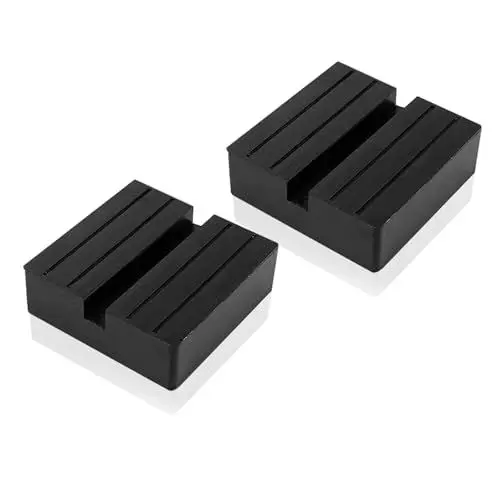 Produktbild: 2 Stück Wagenheber Gummiauflage, Gummiklötze 75 mm Wagenheber Adapter Gummiblöcke Aufnahme Jack Pads Universal Gummi Auflage für Hebebühne Wummiauflage Autoteile Dämpfung