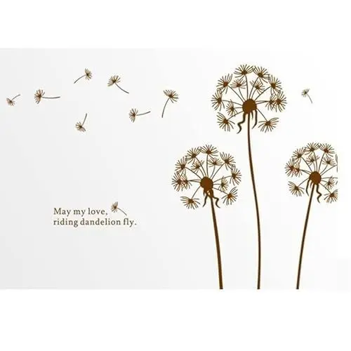 Produktbild: 2 Stück Wandtattoo Pusteblume Wanddeko Blumen Pflanzen Wandaufkleber Löwenzahn Wandsticker Schmetterlinge Wandbilder für Wohnzimmer Schlafzimmer Vorraum Flur Fenster