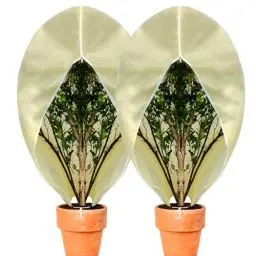 Produktbild: 2 Stück Winterschutz für Kübelpflanzen,XL/XXL Winterschutz für Pflanzen 180CMx120CM Frostschutz Pflanzen, Wiederverwendbar Winterschutz für Palmen,Olivenbaum,Blumen mit Reißverschluss und Zugband