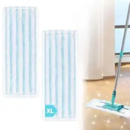 Produktbild: 2 Stück Wischmopp Bezug für Leifheit Bodenwischer Ersatzbezug,Mikrofaser Bodenwischer für Leifheit Wischbezug,Bodenwischer Bezug für Leifheit Floor Wischbezug,Bodenwischer für Alle Bodenarten