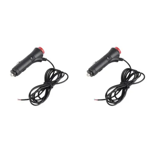 Produktbild: 2 Stück Zigarettenanzünder-Stecker mit Kabel, 1,5 M Männlicher Zigarettenanzünder-Stecker, Netzstecker-Adapter, Ein-Aus-Schalter, 12 V, 24 V