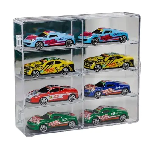 Produktbild: 2 Stück / 4 Stück Spielzeugauto-Vitrine, Kompatibel mit Hot Wheel Spielzeugauto-Modellaufbewahrung Im Maßstab 1:64, Aufbewahrungsbox für Spielzeugautos aus Kunststoff, Auf (2Stk)