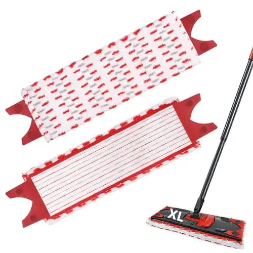 Produktbild: 2 Stück für Vileda Ultramax XL Bodenwischer Ersatzbezug Set & XL Wischmopp Ersatzbezug, Mikrofaser Extrabreiter Wischmopp Wischbezug für Boden Reinigen, Alle Hartböde (51x14cm)