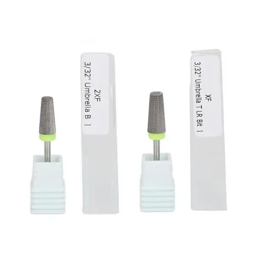 Produktbild: 2 Stück professionelle Wolfram-Nagelbohrer, 3/ Zoll konischer Schaft, Hartmetall-Nagelbohrer, mit Aufbewahrungsbox für Maniküre, Nagelkunst, Bohrmaschinen-Zubehör, Heimgebrauch