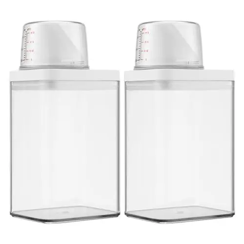 Produktbild: 2 Stück waschmittel aufbewahrung,1100ML waschmittelbox,Multifunktions behälter für waschpulver,waschmittel Spender,Es kann auch für die Lagerung Anderer Lebensmittel wie Reis verwendet Werden.