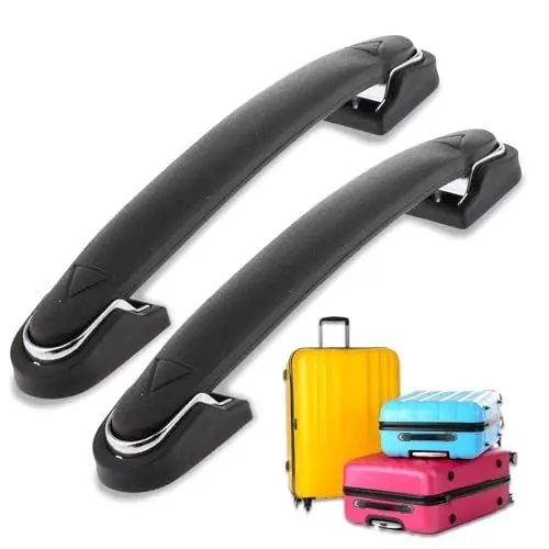 Produktbild: 2 Stücke Koffergriff, Schwarz Ersatzgepäckgriff Zinklegierung Gepäckgriff Koffergriff Ersatz Reisekoffer Reparatur Zubehör für Koffer Box, Gepäckkoffer, Gitarrentasche