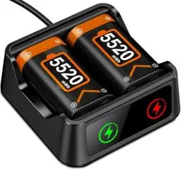 Produktbild: 2 X 5520mWh Akku für Xbox Series X Controller, Wiederaufladbare Akku für Xbox Controller mit LED Anzeigen/18 Std Spielzeit, Akku Pack Kompatibel mit Xbox One S/X/Elite Xbox Series X/S Controller