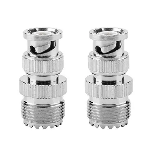 Produktbild: 2 X Koaxialkabelstecker, HF Koaxial Adapter, RF-Koaxial-Adapterkabel BNC Stecker auf UHF SO239 PL-259 Buchse Jack RF Koaxial Adapter, HF-Koaxial-Adapterkabelstecker
