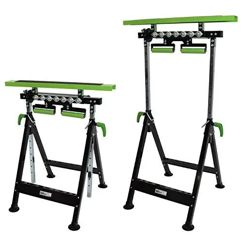 Produktbild: 2 X Multifunktions-Arbeitsbock Rollenbock höhenverstellbar Klappbock V-Rollen klappbar 200 kg Werktisch 4 in 1