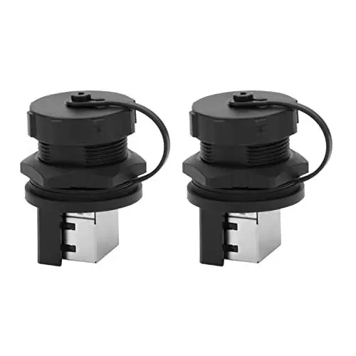 Produktbild: 2 X RJ45-Anschluss, Gewindeanschluss, Flammhemmender Ethernet-Anschluss, 8-polig für LED-Anzeigegeräte, Geschlossene Überwachungssysteme