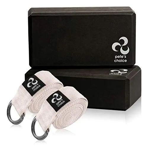 Produktbild: 2 Yoga Blöcke und 2 Yogagurte - Yoga Fitness Set für Anfänger I Geschenk für Yoga-Fans I Fitness Zubehör Ideal für Gymnastik und Yoga zu Hause