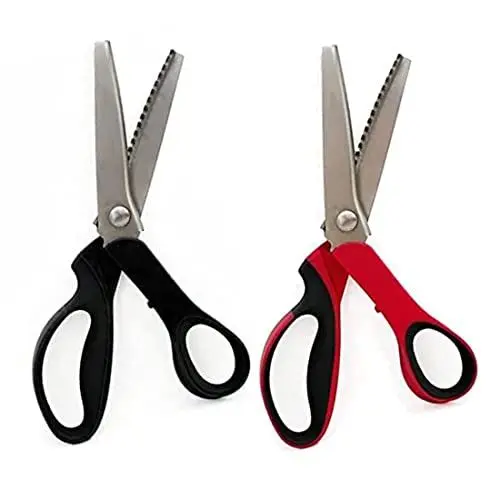 Produktbild: 2 Zickzackschere, Zickzackschere, Bastelschere, Schere in verschiedenen Farben und Größen, Edelstahlschere, Stoffschneidschere, 5 mm, 2 Stück, 148332