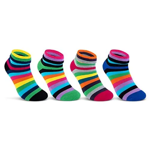 Produktbild: 2 | 4 | 6 Paar Damen THERMO Socken Innenfrottee warme Wintersocken Umschlagsocken Bunte Ringel 12790 WP (4 Paar 39-42)