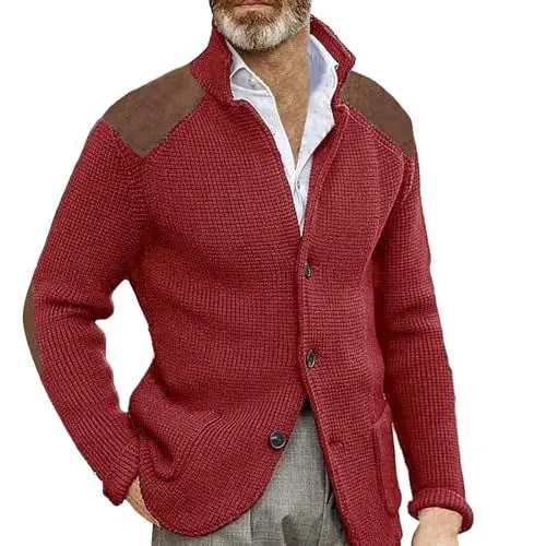 Produktbild: blitzangebote Winterjacke Herren Warme Fleecejacke Militärjacke Lässige Gefütterte Cargojacke Strickjacke Thermo Outdoorjacke Übergangsjacke Winter Mit Taschen