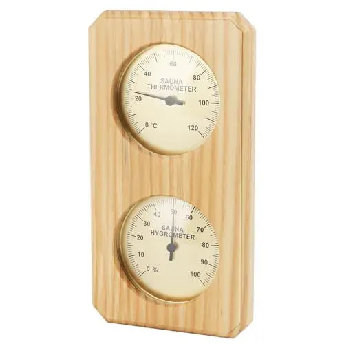 Produktbild: 2 in 1 Holzsauna-Hygrometer, präzises Sauna-Thermometer und -Hygrometer zur Echtzeitüberwachung der Saunaraumtemperatur und -feuchtigkeit