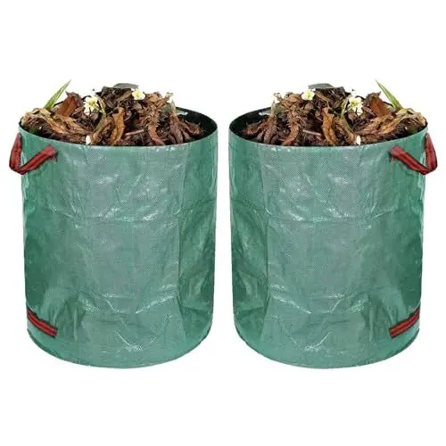 Produktbild: 2 stück Gartentasche Groß, Gartensack 272L Set, Faltbar Laub Gartenabfallsack, Robust Laub Laubsack, Stabil Gras Gartenabfallsack, Gras Gartenabfälle, Geeignet für Höfe, Gärten, Bauernhöfe