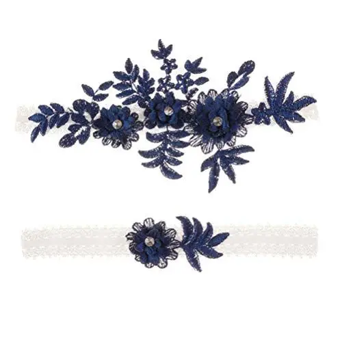Produktbild: 2 stücke Hochzeit Strumpfband Spitze Strass elastische brautstrumpfbänder für Brautjungfer Hochzeit zugunsten Dekoration