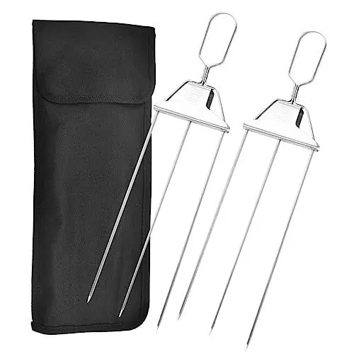 Produktbild: 2 x 3-Wege-Grillspieße, Spieße für Kabobs, 3-Zinken-Spieße, 3-Wege-Grillspieße, Metallspieße zum Grillen, Grillspieße