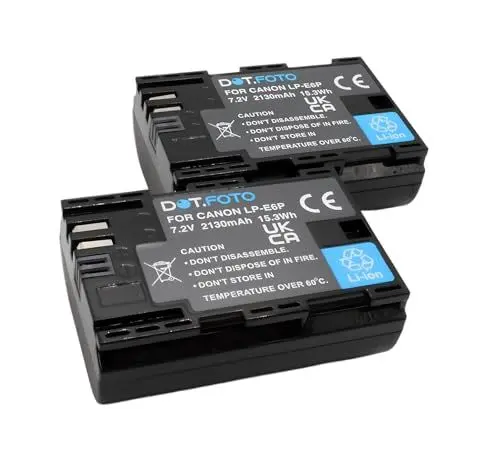 Produktbild: 2 x Dot.Foto LP-E6P Premium 7.2v / 2130mAh Akku für Canon EOS R R5 R5 MarkII 5D MarkIV R6 5D Mark II 5D Mark III 5DS 5DS R 6D 6D Mark II 7D 7D Mark II 60D 60Da 70D 80D 90D
