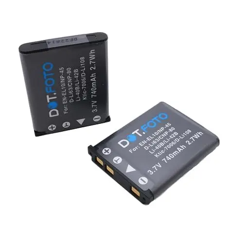 Produktbild: 2 x Dot.Foto NP-45, NP-45a, NP-45s Premium 3.7v / 740mAh Akku für Fujifilm INSTAX Mini 90 FinePix XP50 XP60 XP70 XP80 XP90 XP120 XP130 XP140 T350 T360 T400 T500 T510 T550 JX500 JX520