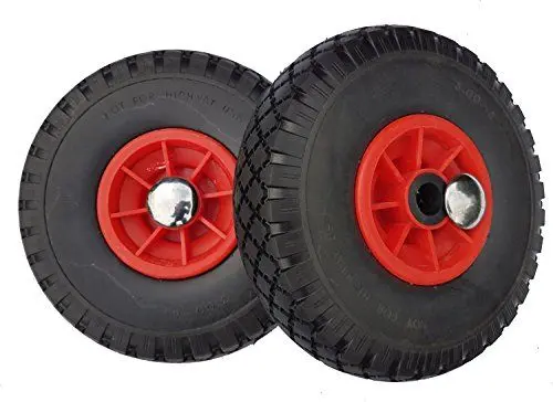 Produktbild: 2 x FROSAL PU Rad Bollerwagen + Radbefestigung | 20 mm Achse | Sackkarre Ersatzrad Vollgummi pannensicher