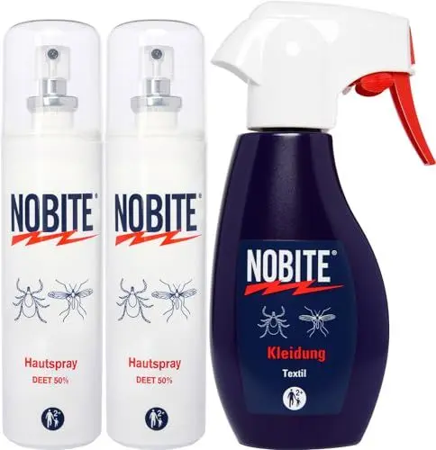 Produktbild: 2 x NOBITE Hautspray 100 ML + 1 x NOBITE Kleidung 200 ML (3 Stück), Value-Pack