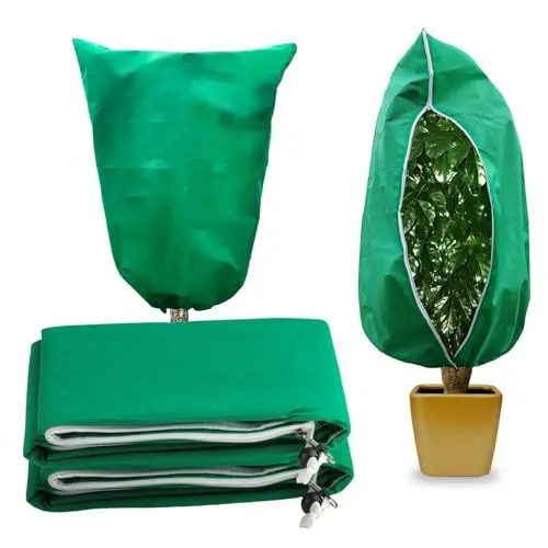 Produktbild: 2 x Pflanzenschutz Winterschutz für Pflanzen Kübelpflanzensack, Pflanzenschutzsack, Pflanzenschutzhaube, Frostschutz Winterschutz Topfpflanztasche für Draußen Pflanzenabdeckung Schutzhülle 80x120cm