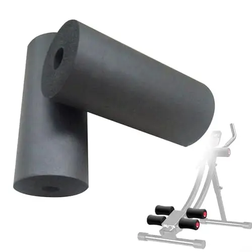 Produktbild: 2 x Schaumstoff-Pads, Schaumstoff-Fußpolster, Rollen-Set, Fitness-Rollenpolster Ersatz für Hantelbank, Maschinenrohrbeine (170 mm)