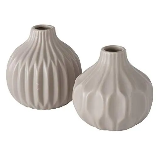 Produktbild: 2 x Vase Lenja Steingut Höhe 11 cm beige, Tischdeko, Geschenk