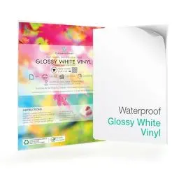 Produktbild: 20 Blatt A4 Glänzendes Weißes Vinyl Stickerpapier - Wasserfestes Papier Bedruckbare Klebefolie - Sticker Paper für Tintenstrahl- und Laserdrucker, Stickerpapier zum Bedrucken, Aufkleber Papier